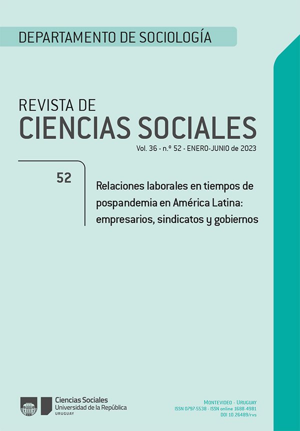 					Ver Vol. 36 Núm. 52 (2023): Relaciones laborales en tiempos de pospandemia en América Latina: empresarios, sindicatos y gobiernos
				